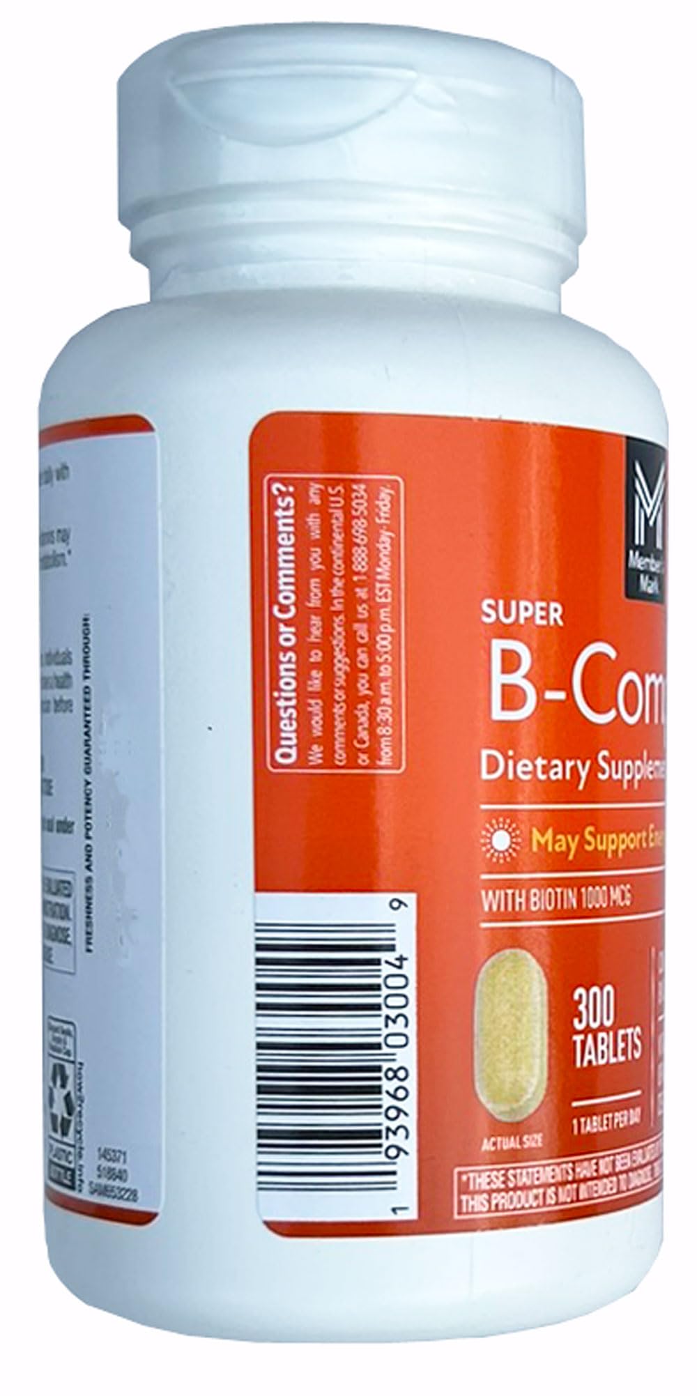 Member's Mark Super B-Complex Dietary Supplement Tablet 300 Count