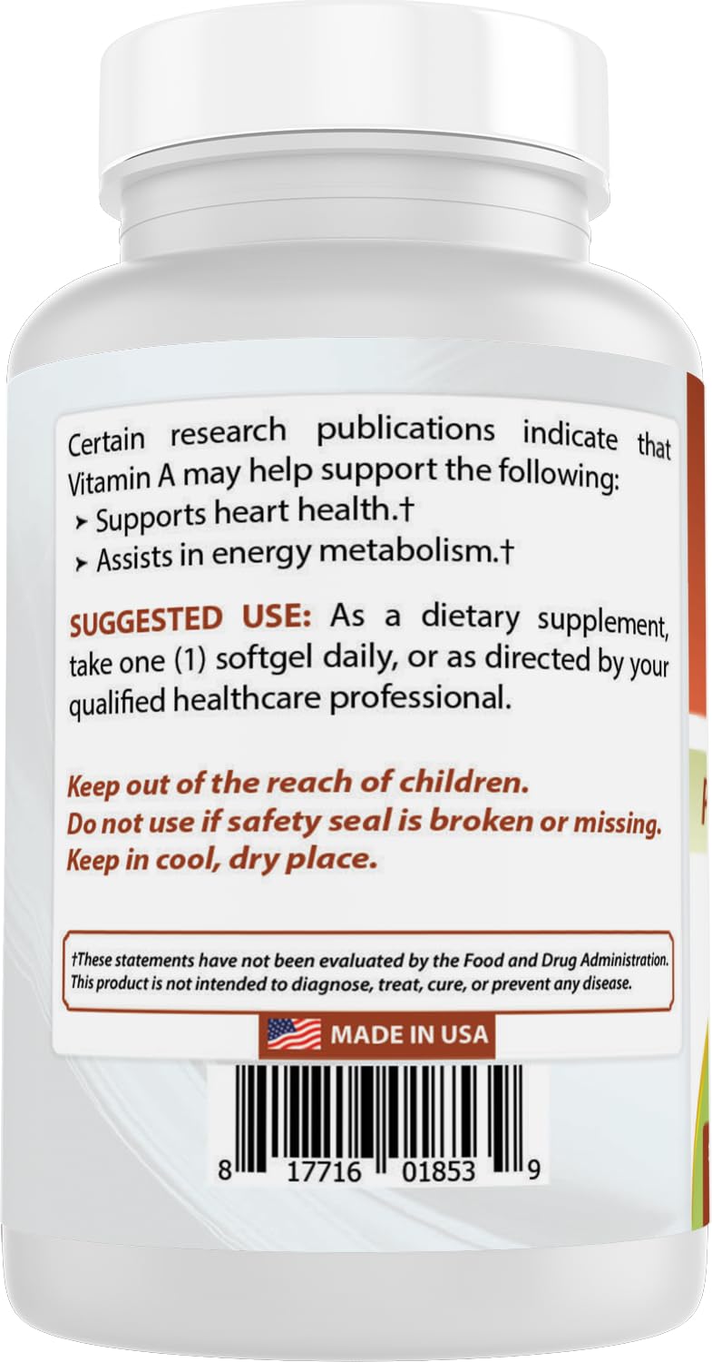 Best Naturals Vitamin A 25000 IU (7500 mcg) Softgels 180