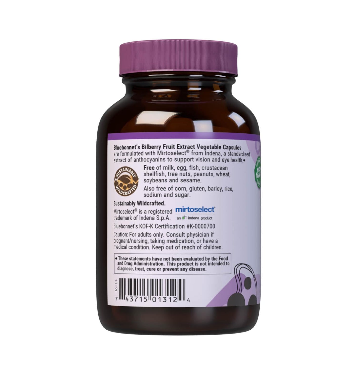 BlueBonnet Bilberry Fruit Extract Supplement 60 Capsules