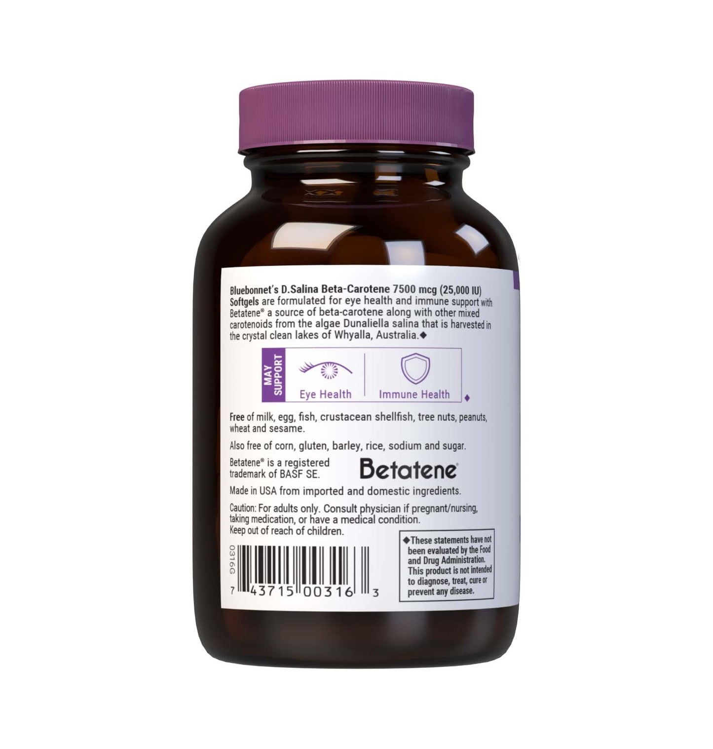 BlueBonnet Mixed Beta-Carotene 25,000 IU Capsule, 90 Count