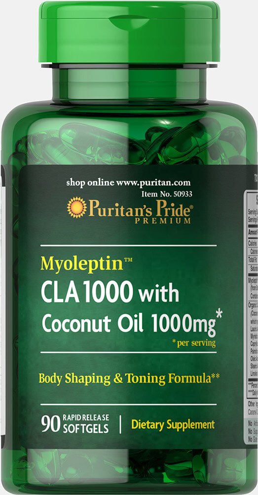 Puritan's Pride Myoleptin CLA 1000 with Coconut Oil Softgels 90