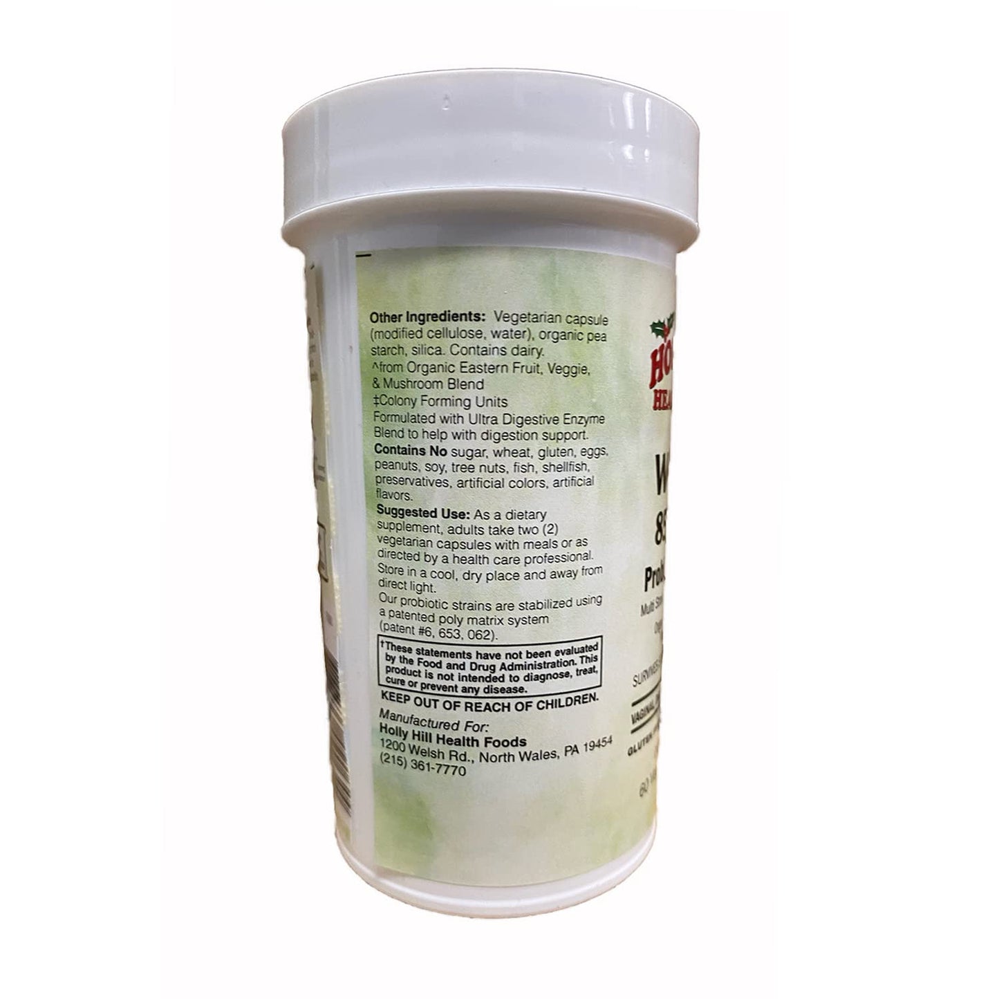 Holly Hill Health Foods Women's 85 Billion Probiotic Formula Capsules 60 Count