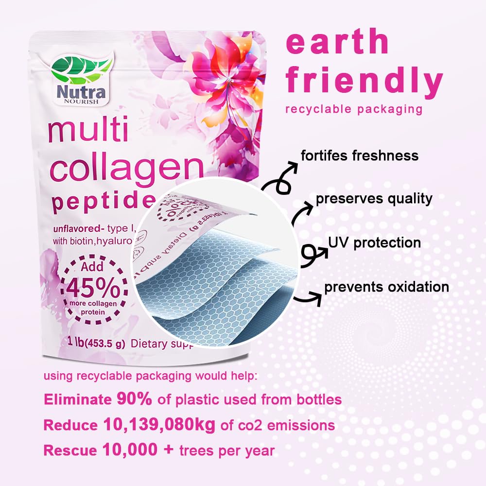 NutraNourish Multi Collagen Peptides Powder, 16 oz
