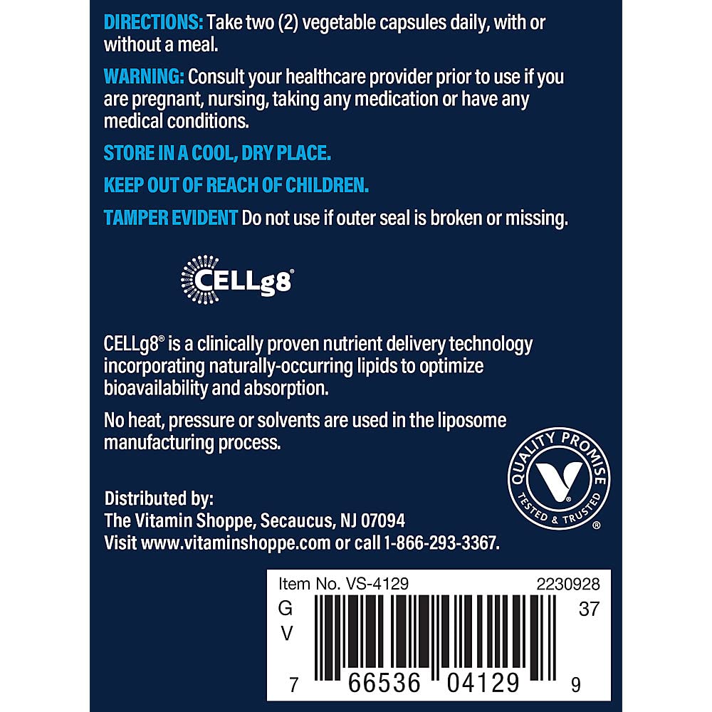 Vthrive Liposomal Vitamin C for Immune Support 1000 mg Capsule, 120 Vegetarian Capsules