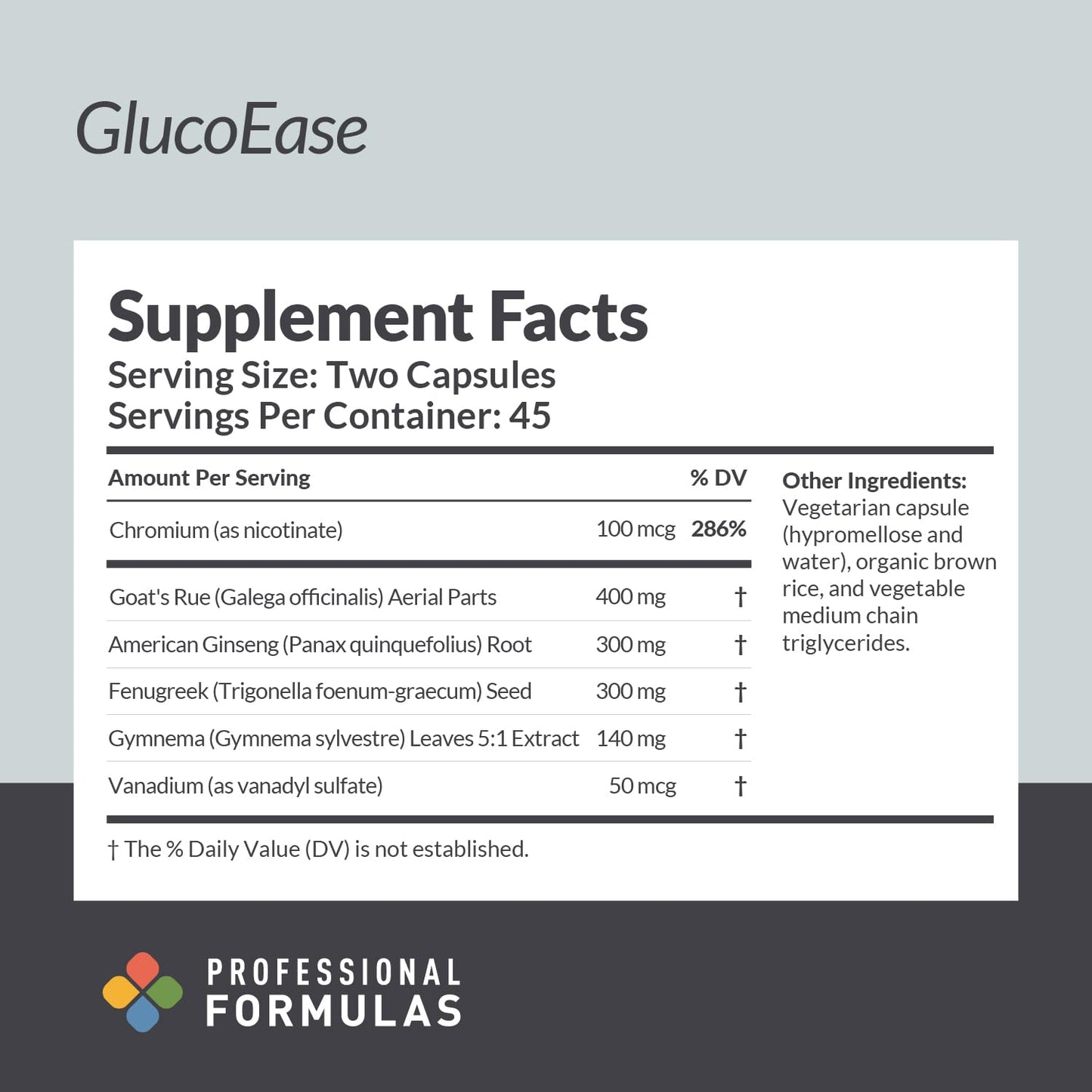 Professional Complementary Health Formulas GlucoEase 90 Capsules