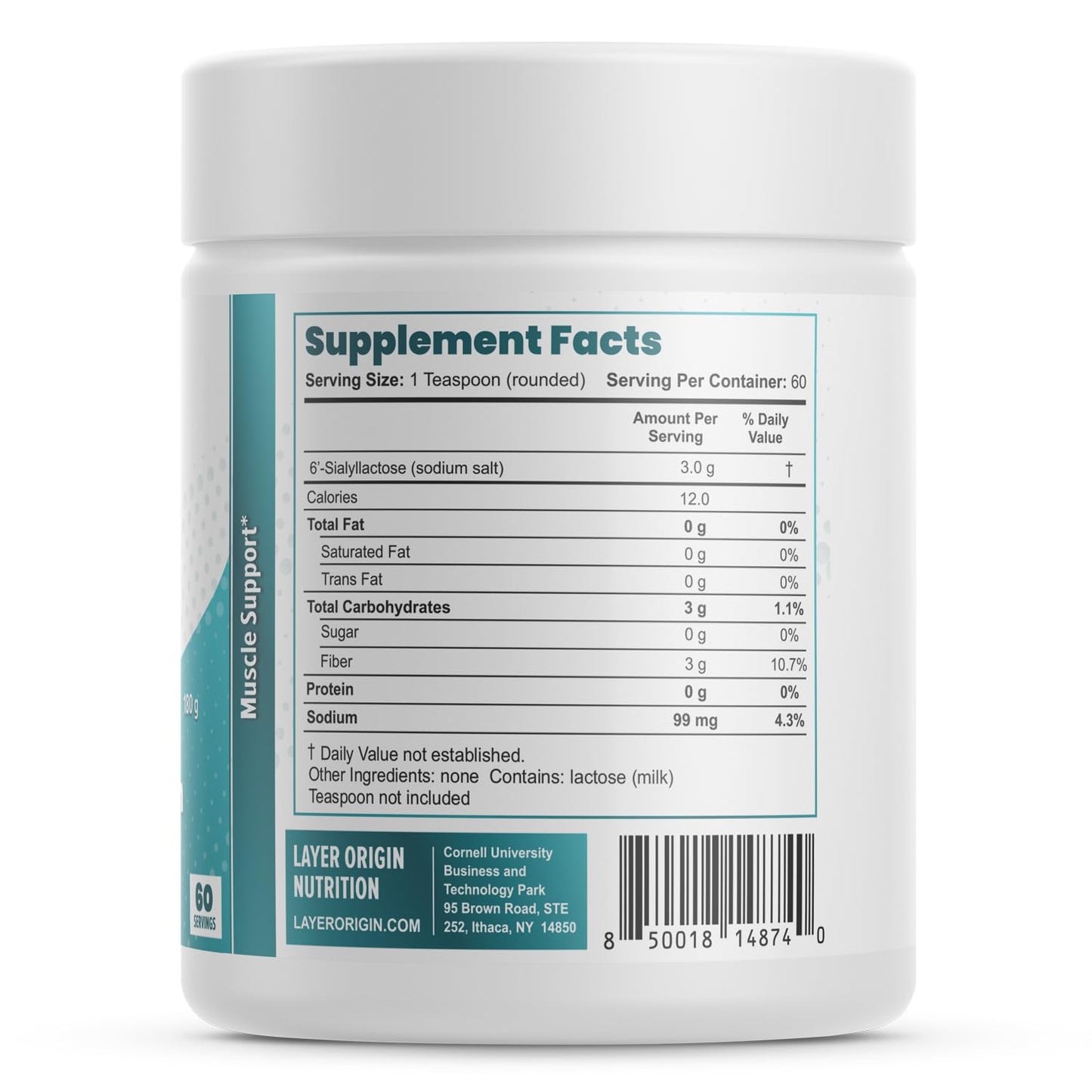 Layer Origin 6'-Sialyllactose (6'-SL HMO) for Muscle Health, Strength, Recovery Powder 6.35 oz
