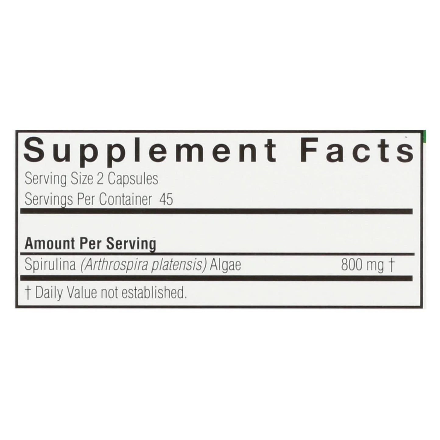 Nature's Answer Spirulina Capsules 90 Count