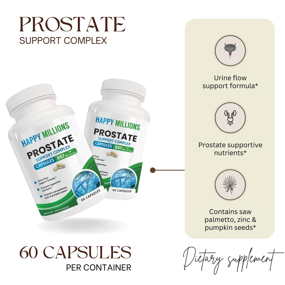 HAPPY MILLIONS Prostate Support Capsules 60 Count