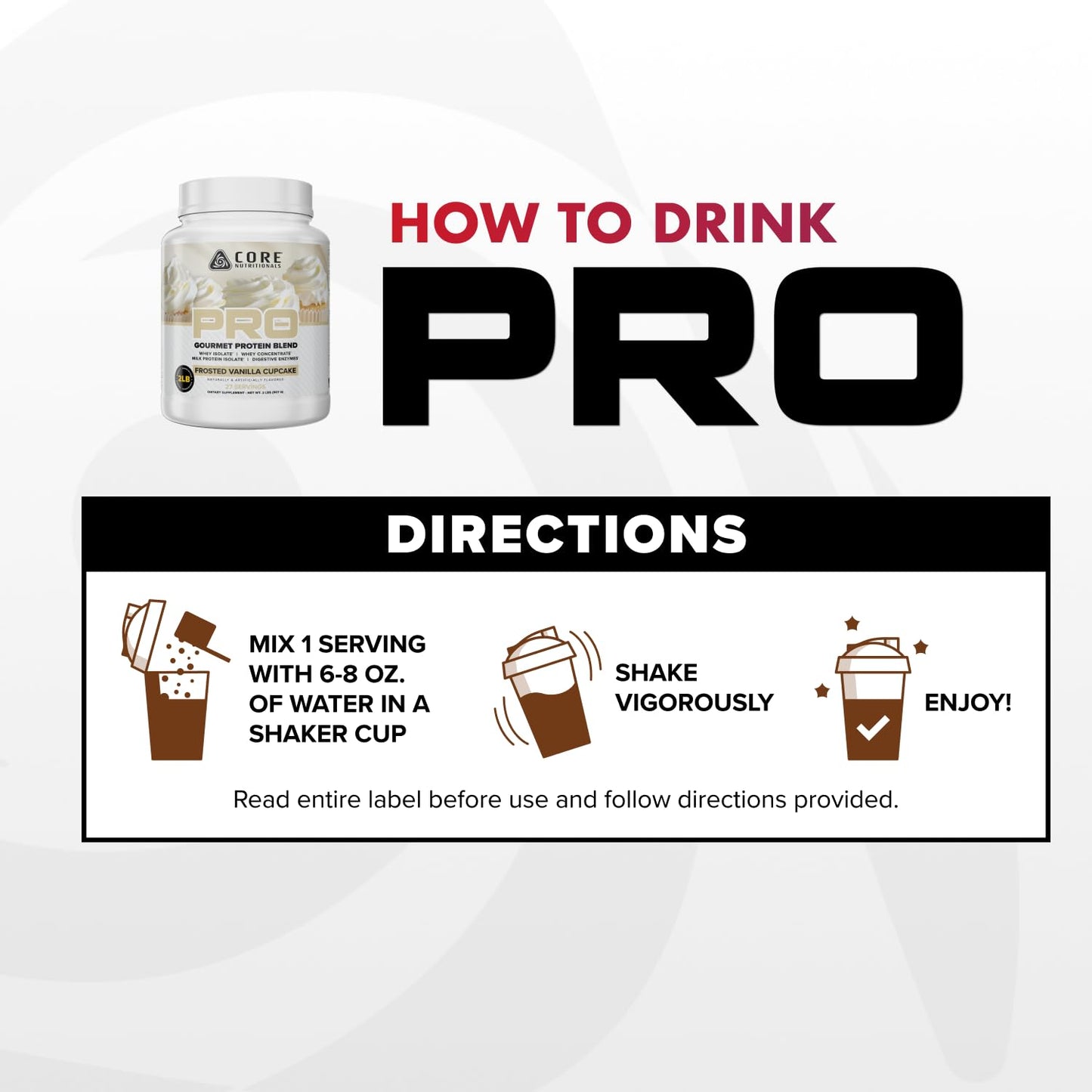 Core Nutritionals PRO Gourmet Protein Blend Protein Powder 32 Servings