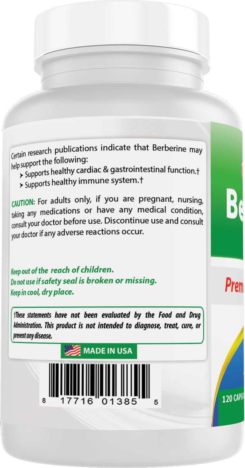 Best Naturals Berberine Plus 1000 mg/Serving Capsule 240 Count