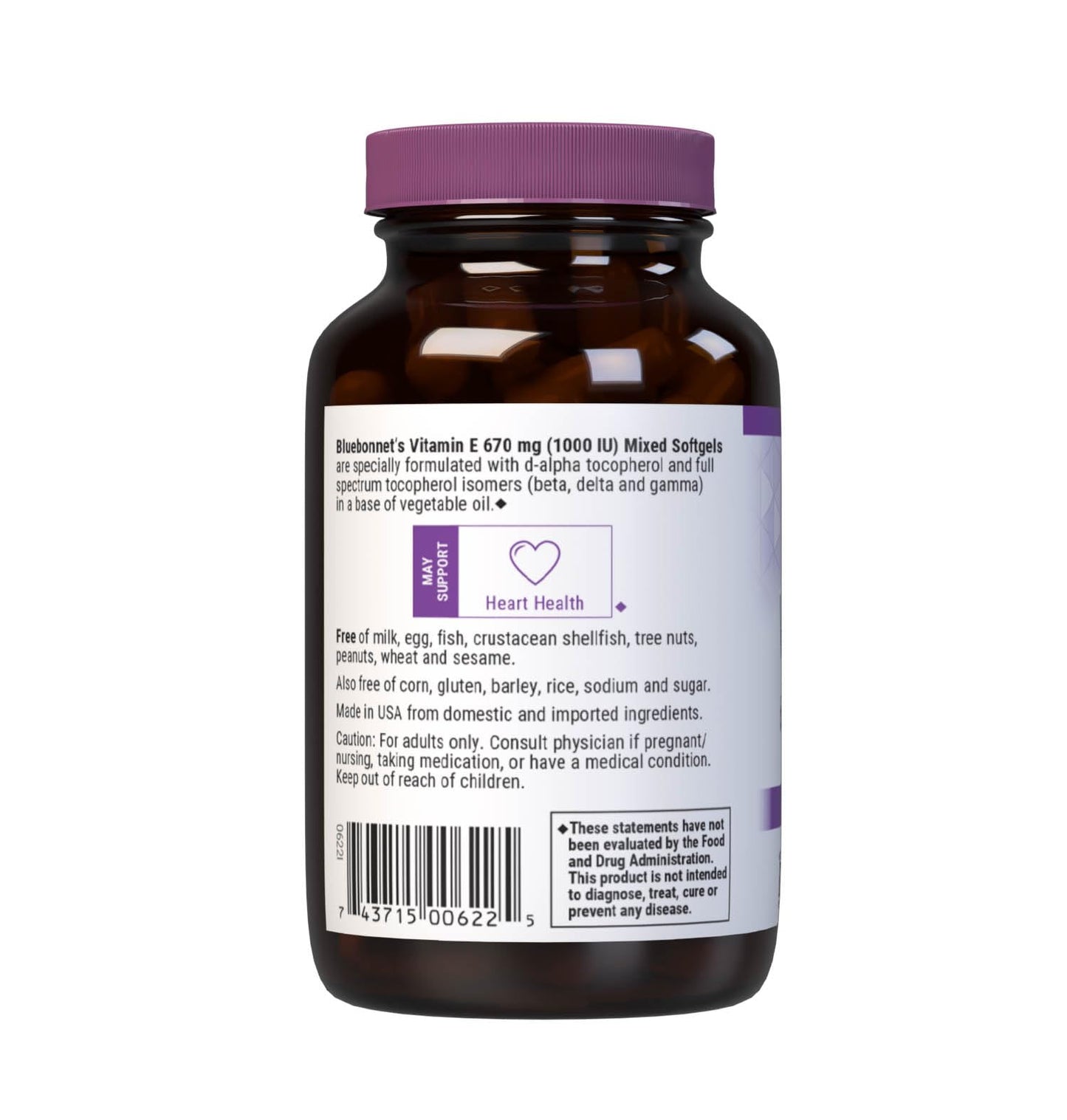 BlueBonnet Vitamin E 1000 IU Mixed Softgels, 50 Count