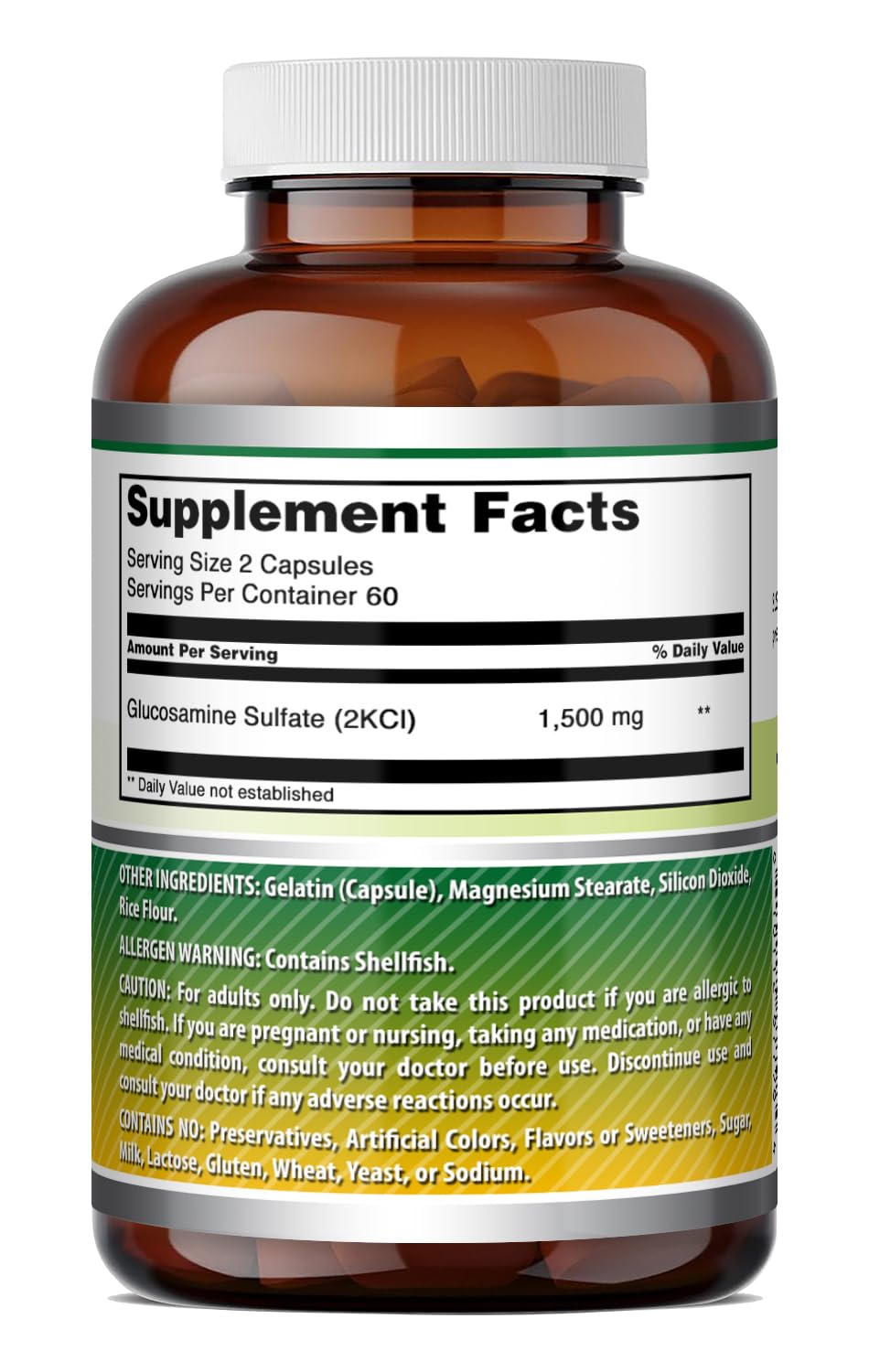 Amazing Nutrition Glucosamine Sulfate Supplement 1500 mg Capsule, 120 Capsules