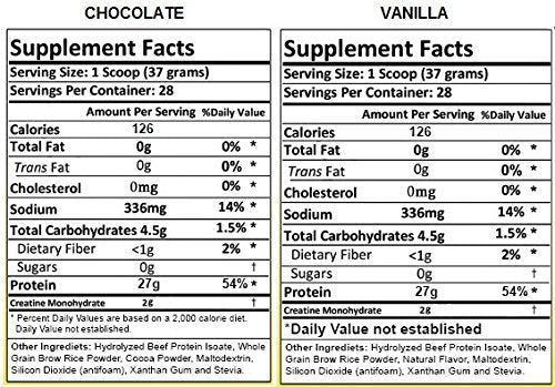 Biotech Nutritions Beef Protein Powder, Vanilla, 2.3 Pound