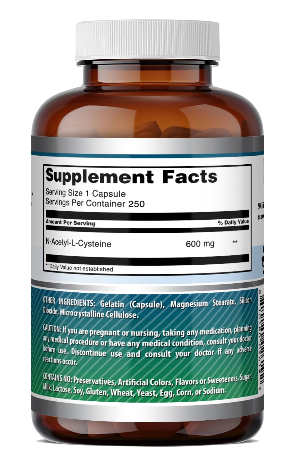 Amazing Nutrition NAC (N-Acetyl-L-Cysteine) Supplement Capsule 250 Capsules