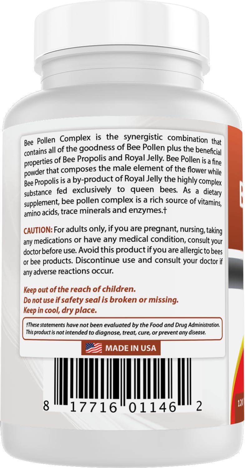 Best Naturals Bee Pollen Complex 1000 mg Tablet, 120 Tablets