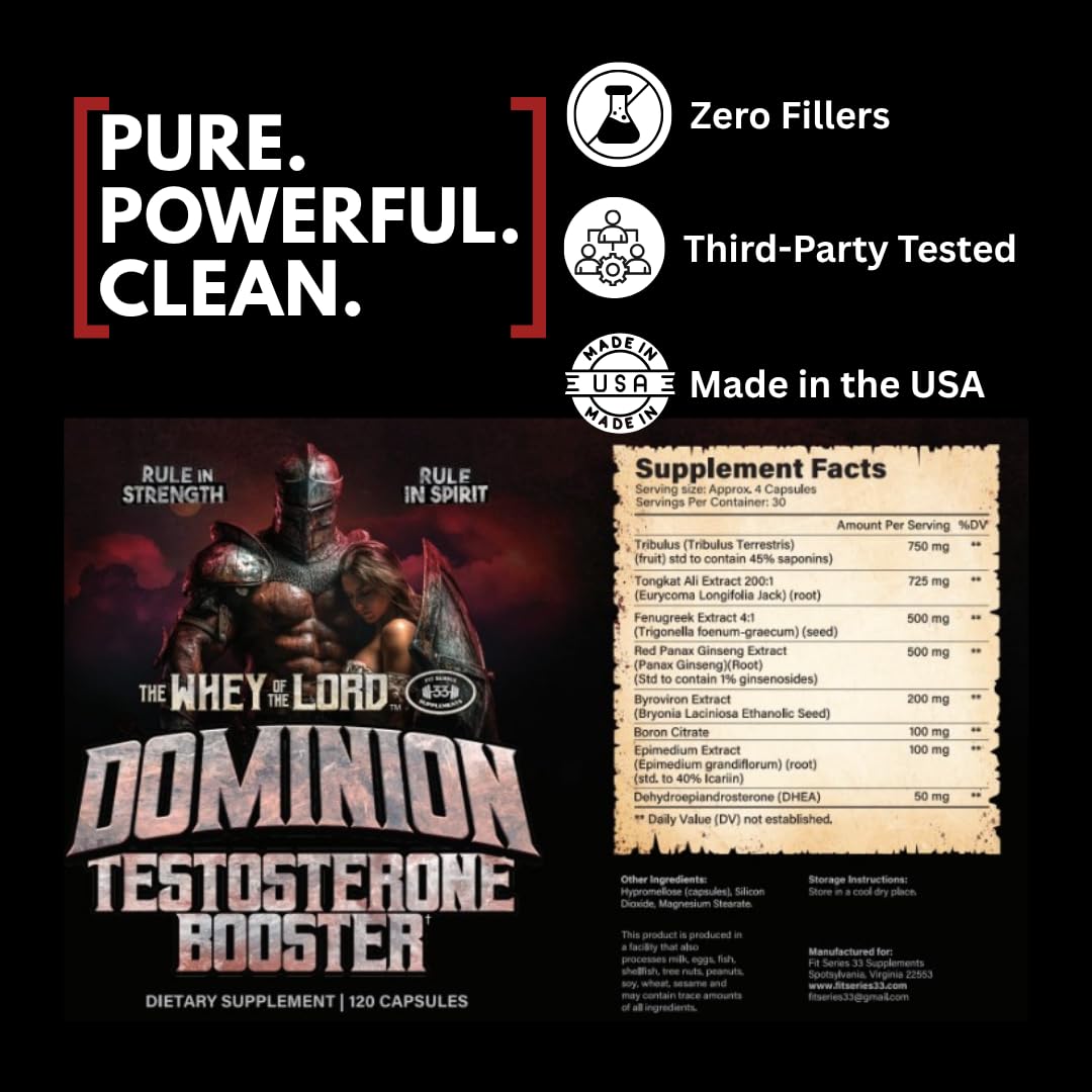 The Whey of The Lord Dominion Testosterone Booster Capsule 1 Count