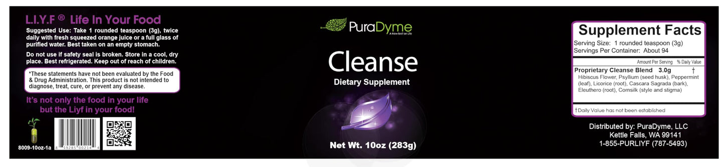 PuraDyme Herbal Colon Cleanse and Detox Dietary Supplement Powder 10 Ounce