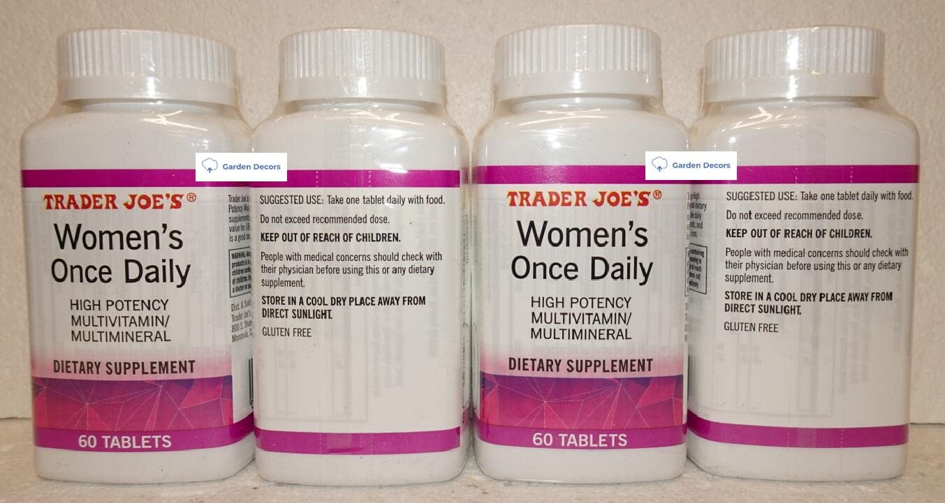 Trader Joe's Women's Once Daily High Potency Multivitamin/Multimineral Dietary Supplement Tablets, 4 Bottles