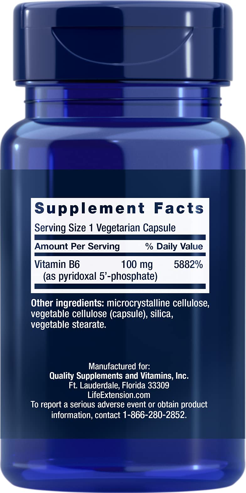 Life Extension Pyridoxal 5-Phosphate 100 Mg Vegetarian Capsules, 60 Capsules