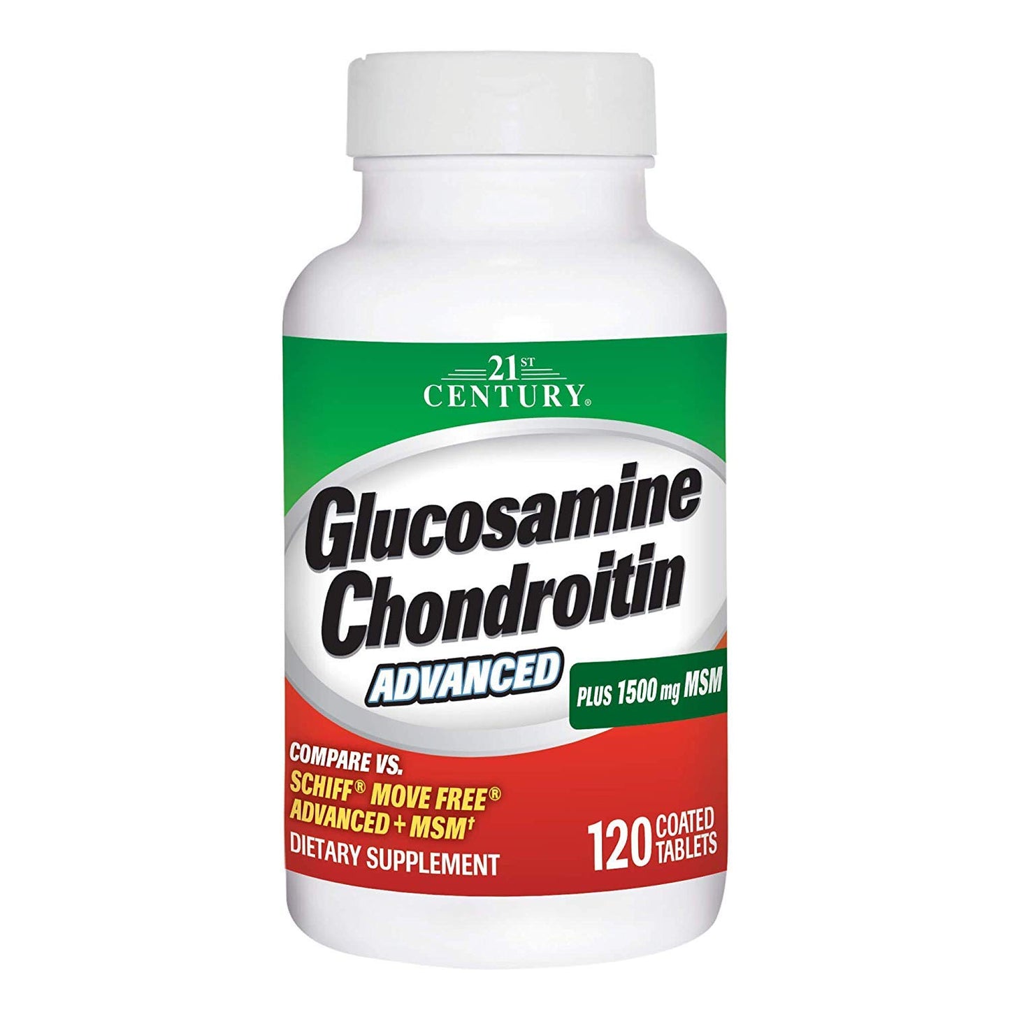 21st Century Glucosamine Chondroitin Advanced Plus MSM Tablets, 480 Tablets