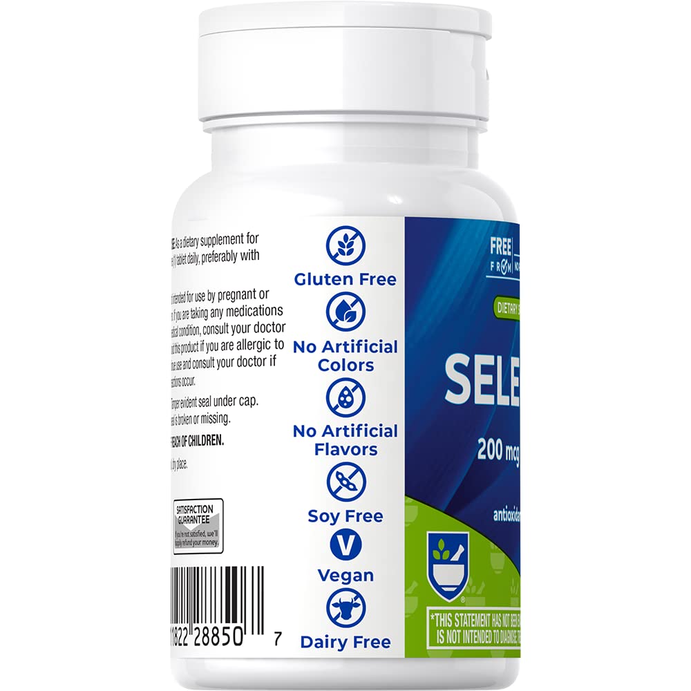 Rite Aid Selenium Tablets 200 mcg, 100 Count