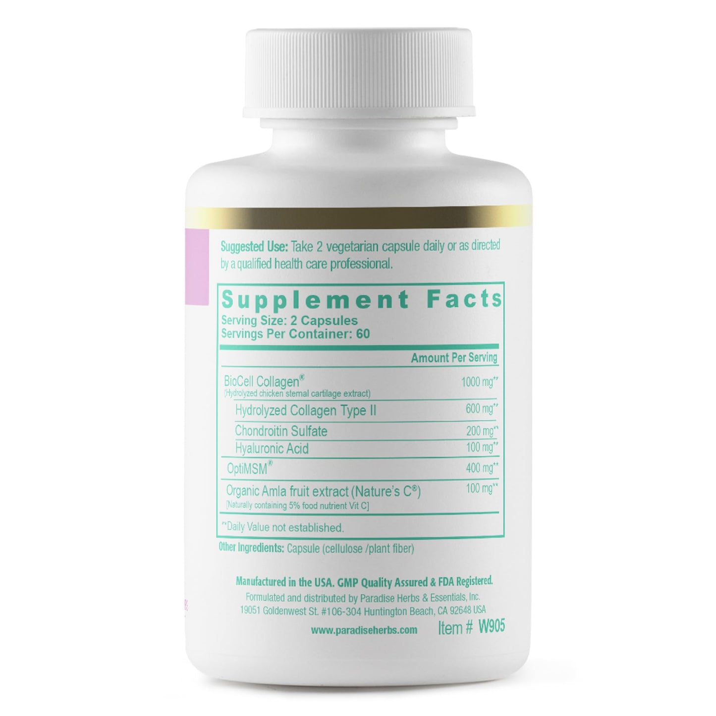 Paradise Herbs Whole-Woman Collagen Capsules, 120 Count