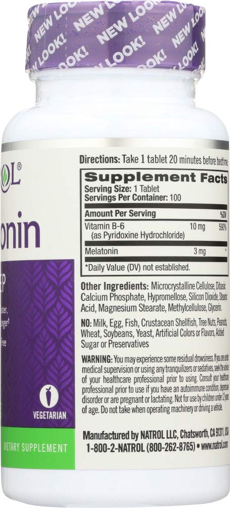 Natrol Melatonin 3 mg Sleep Time Release Dietary Supplement Tablets 400
