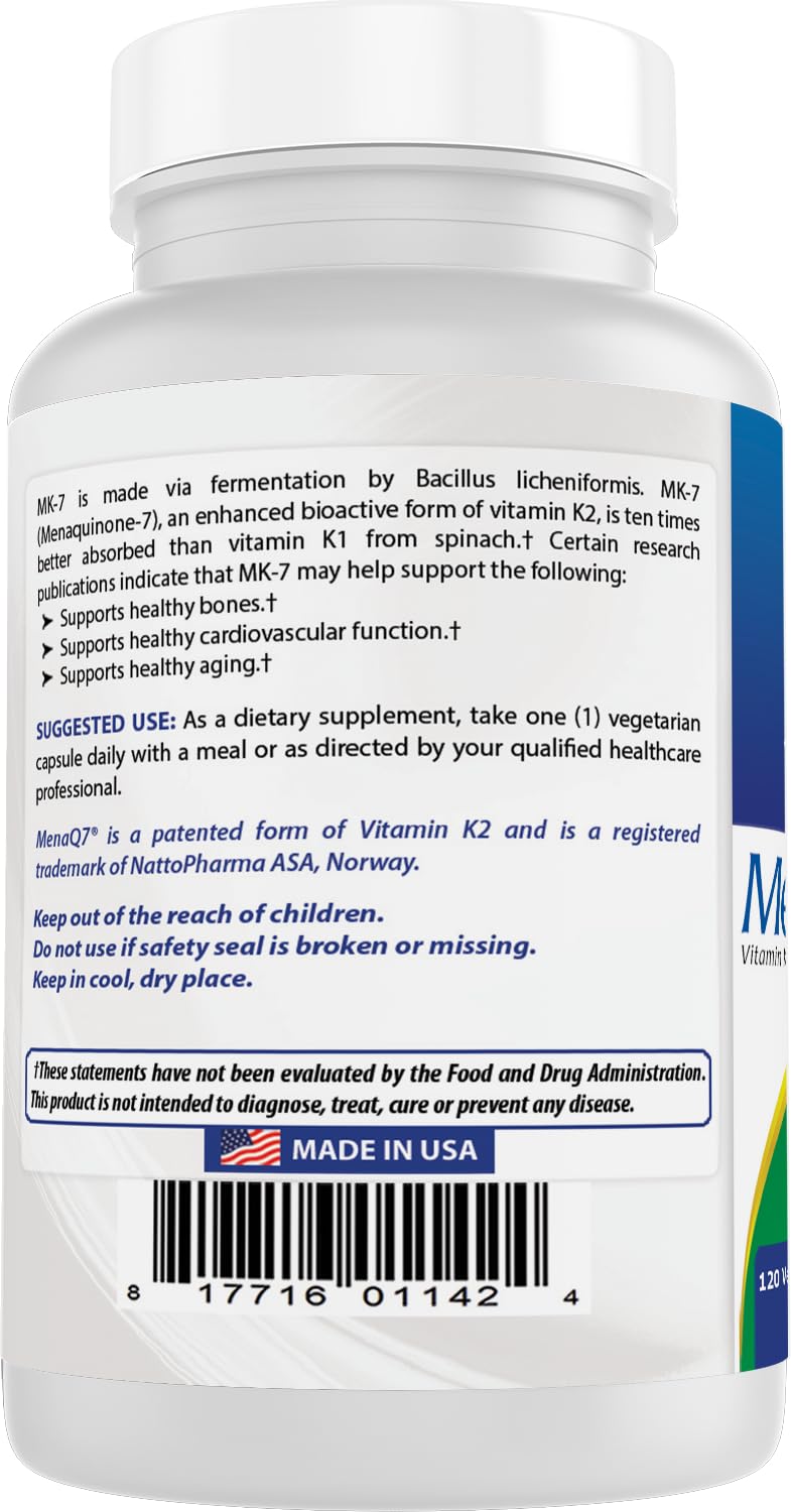 Best Naturals MK-7 Vitamin K2 100 mcg 360 Capsules