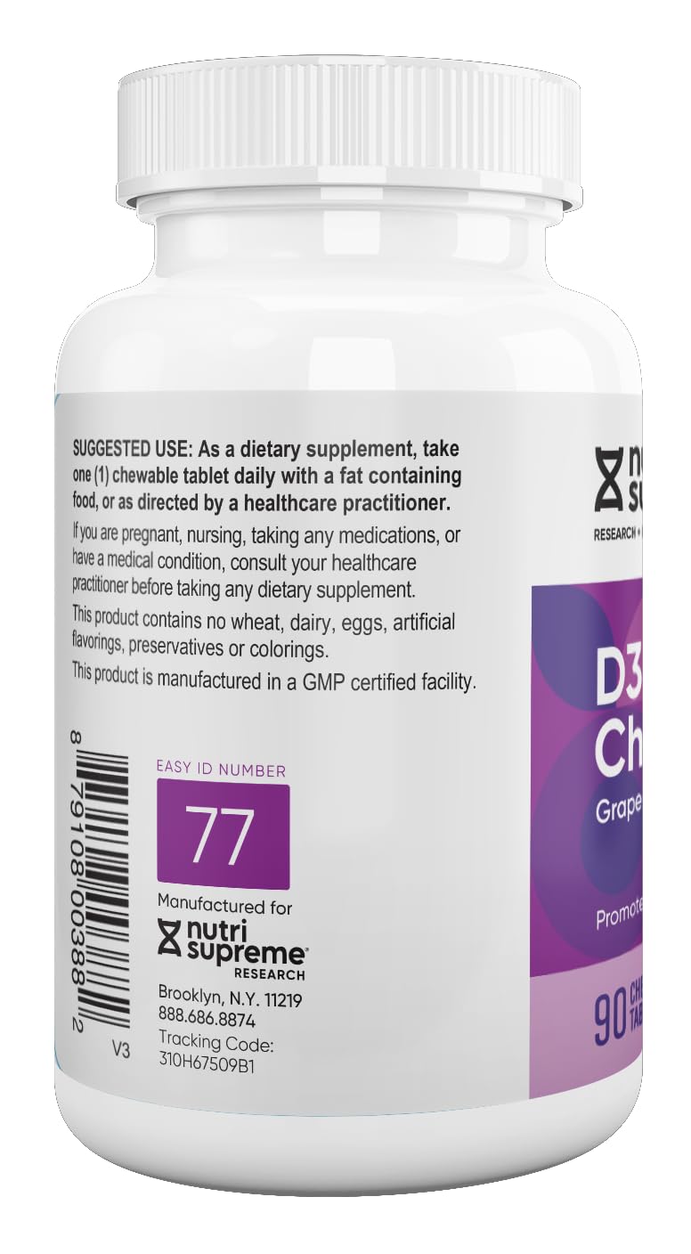 NUTRI-SUPREME RESEARCH K2 with D3 Chewable 90 Count
