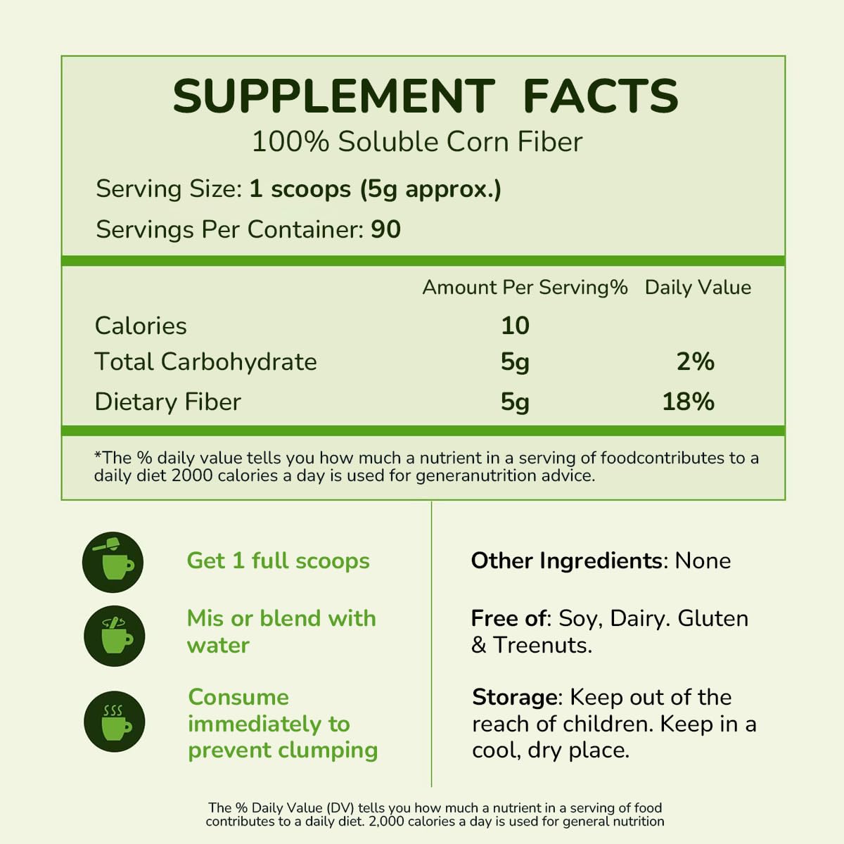 BNHealthy Unflavored Soluble Fiber Powder 15.9 oz