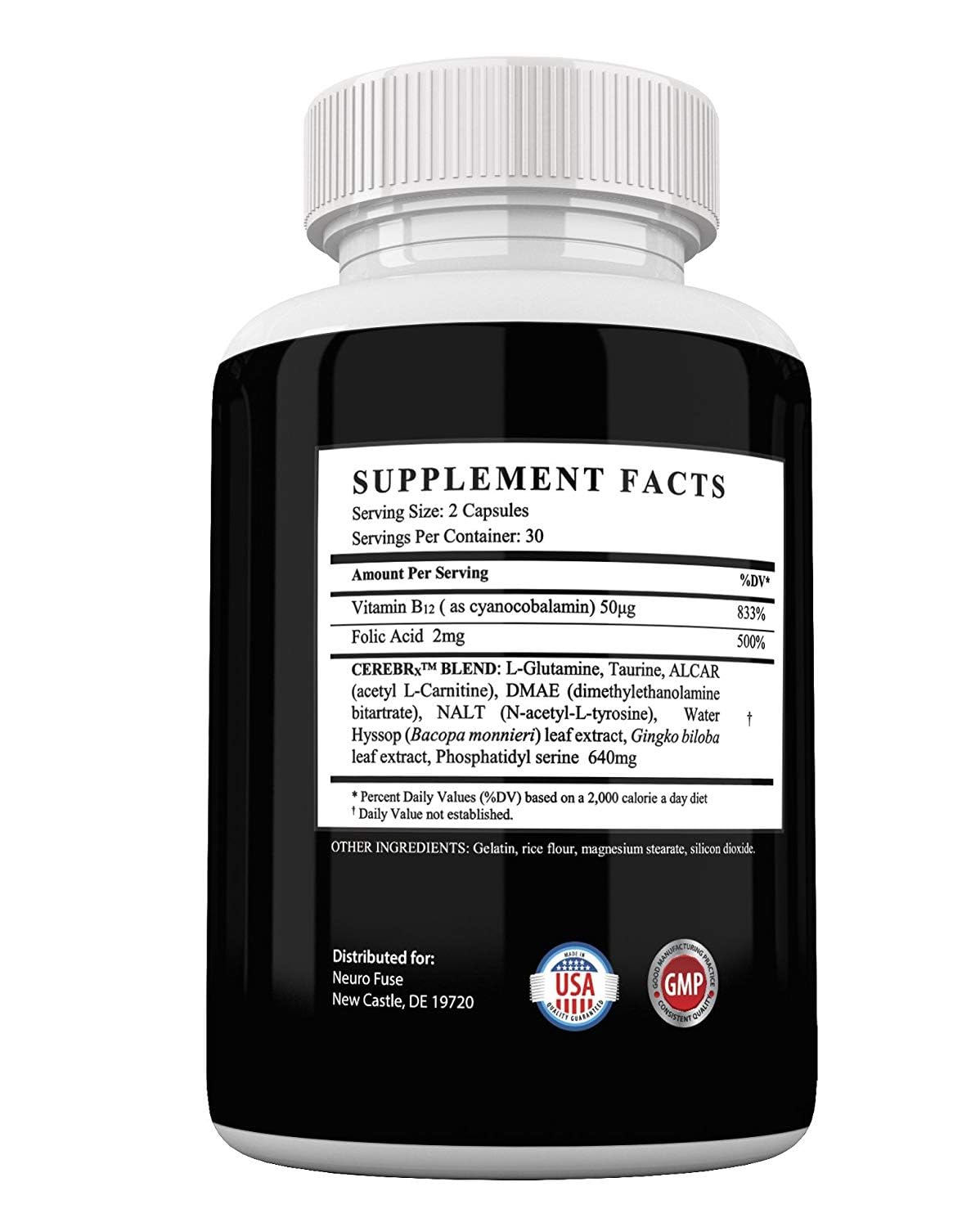 Neurofuse Powerful Focus & Memory Nootropic Capsule, 60 Count