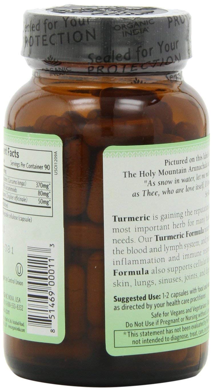 Organic India Turmeric Formula Capsules 6 Count