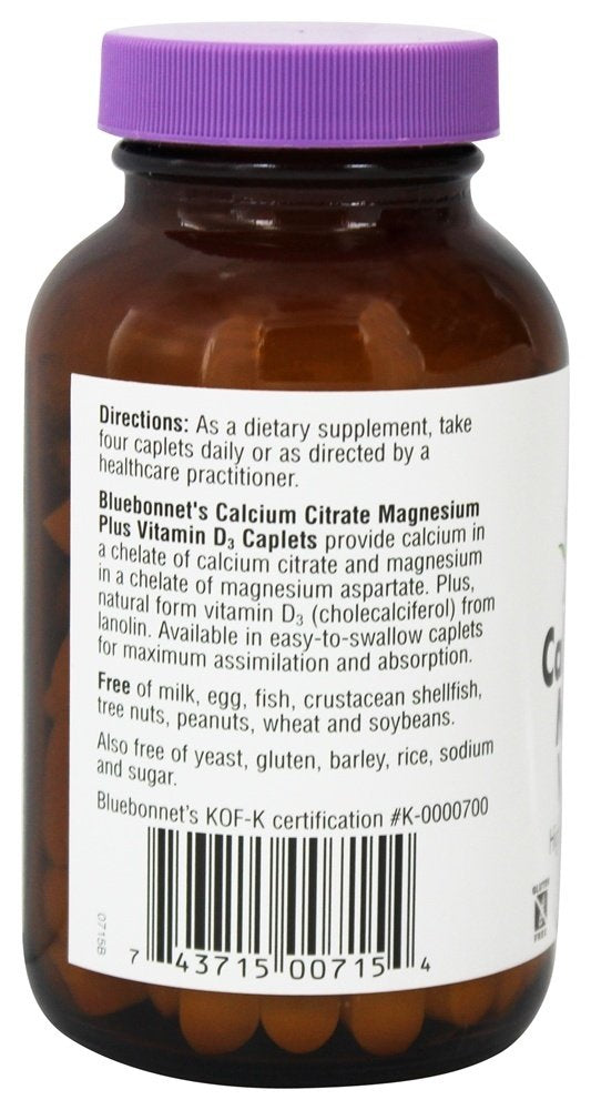 Bluebonnet Calcium Citrate Magnesium Plus Vitamin D Capsule, 90 Count