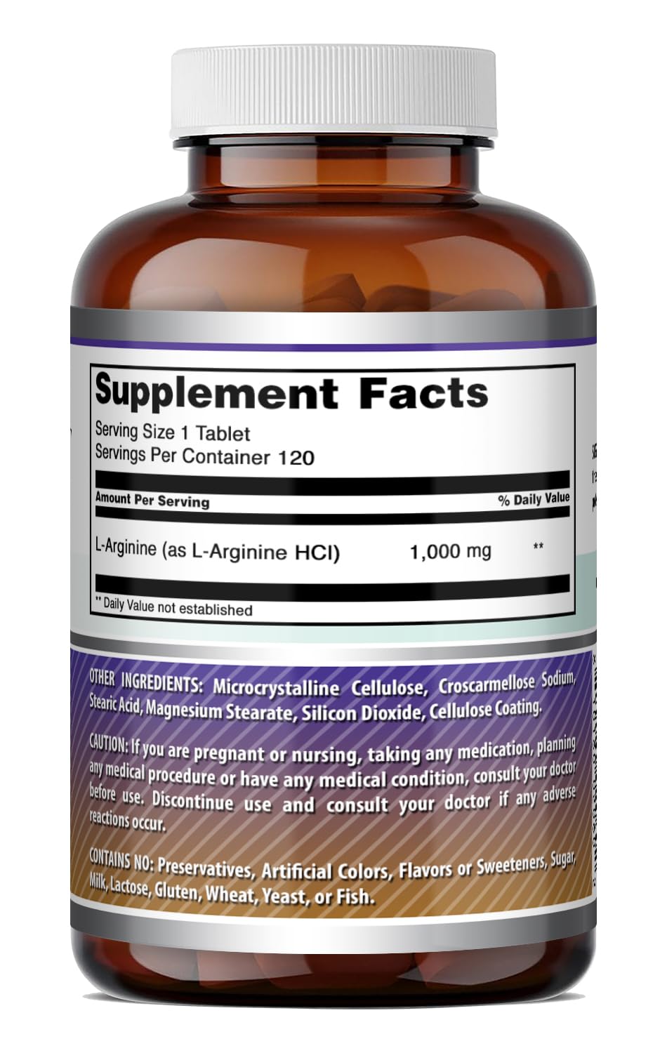 Amazing Nutrition L-Arginine Supplement Tablets 120 Count