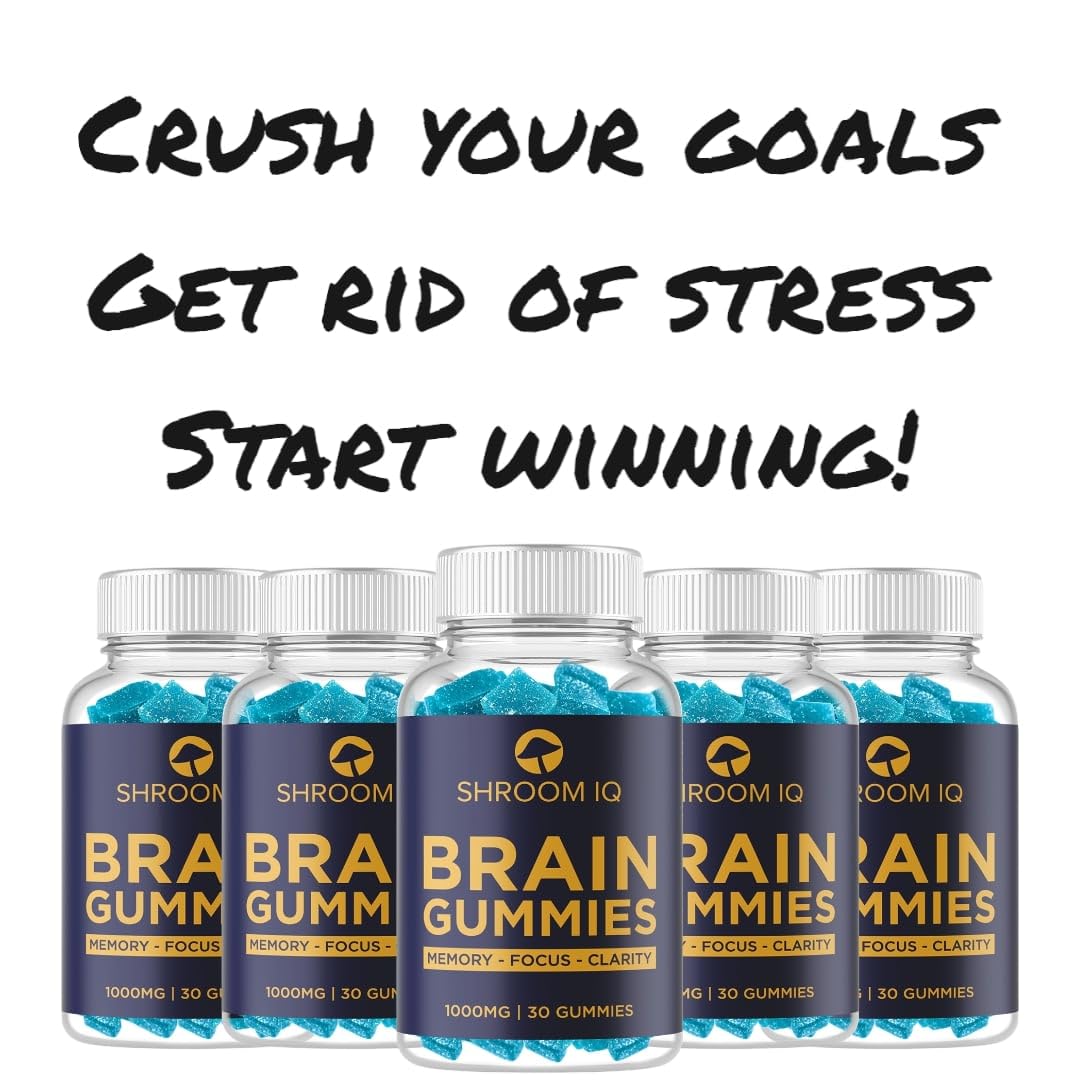 Shroom IQ Brain Supplements for Memory and Focus Nootropic Gummies, 30-count
