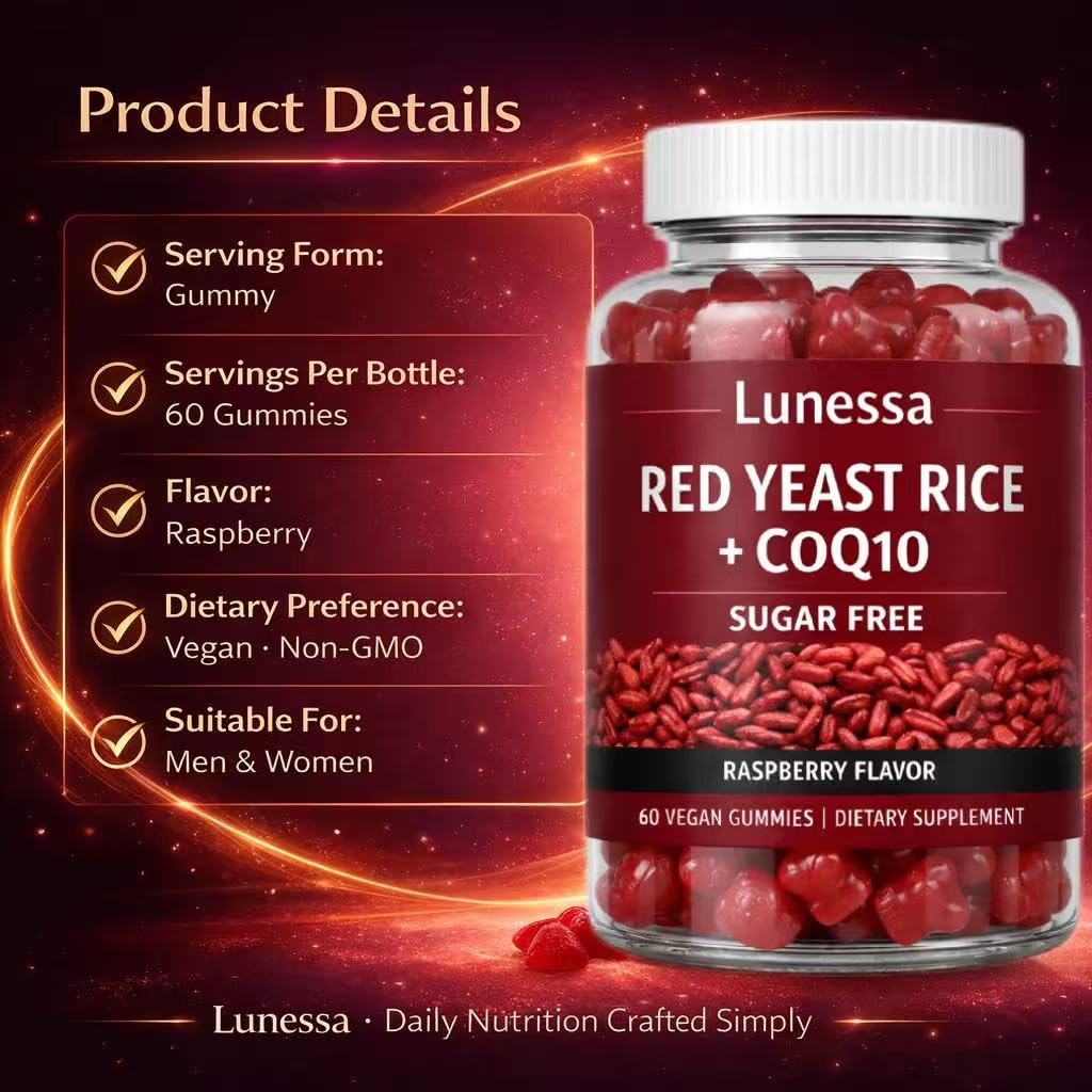 SUBMETIC Lunessa Red Yeast Rice Gummies, 60 Gummies