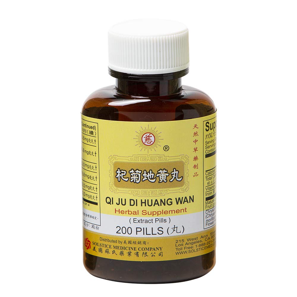 Solstice Medicine Qi Ju Di Huang Wan Herbal Supplement Capsules 200