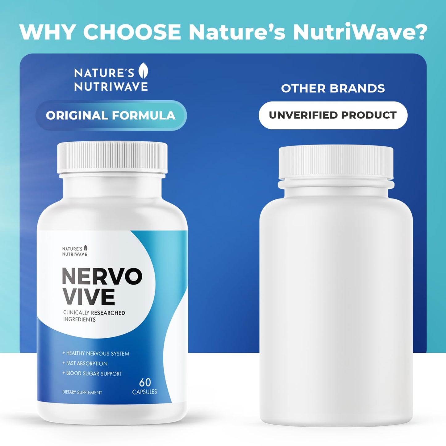 Nature’s NutriWave Nervovive Nerve Support Supplement 180 Capsules