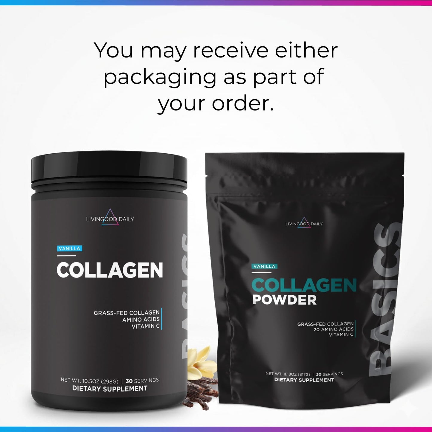 Livingood Daily Vanilla Collagen Powder 11.2