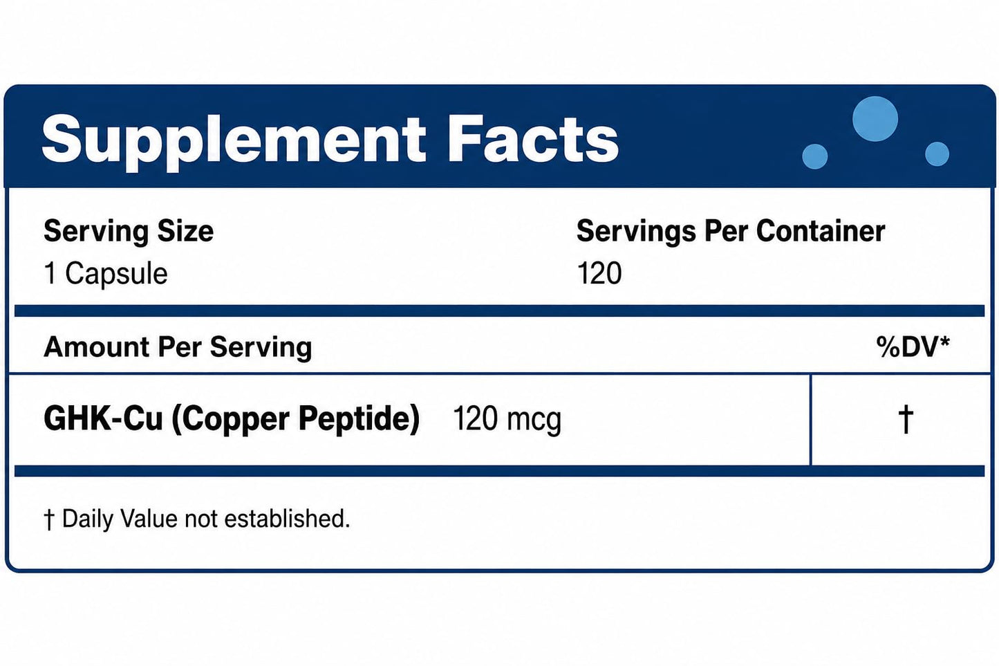 FIYY6VC GHK-Cu Copper Peptide Supplement Capsule 120 Count