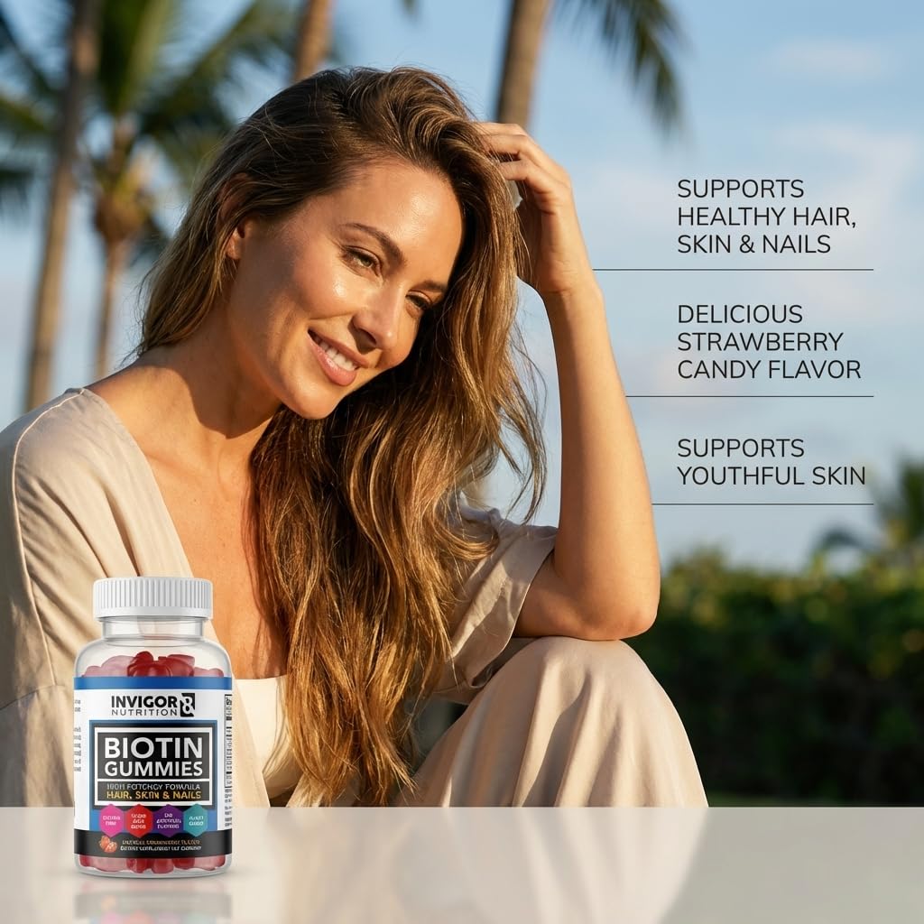 INVIGOR8 Biotin Gummies 10000mcg, 1 Count