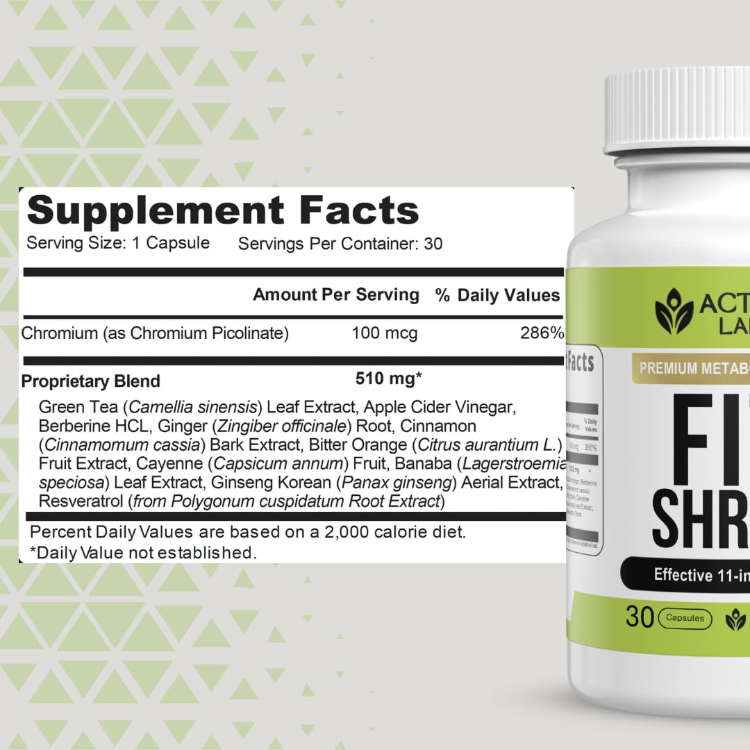 Activa Labs Fit Shred 11-in-1 Weight Management Herbal Supplement Capsules 90 Count