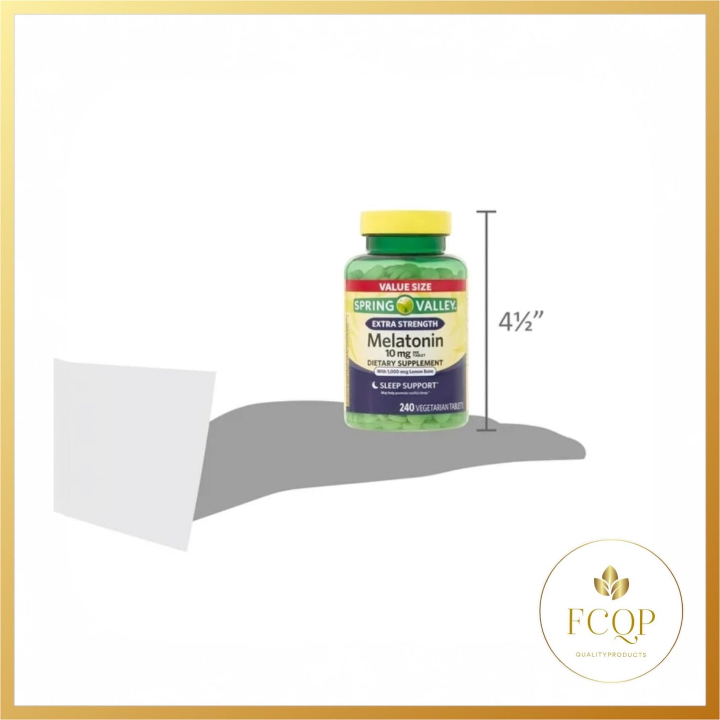 FCQP Melatonin 10mg Sleep Support with Lemon Balm Tablets 240
