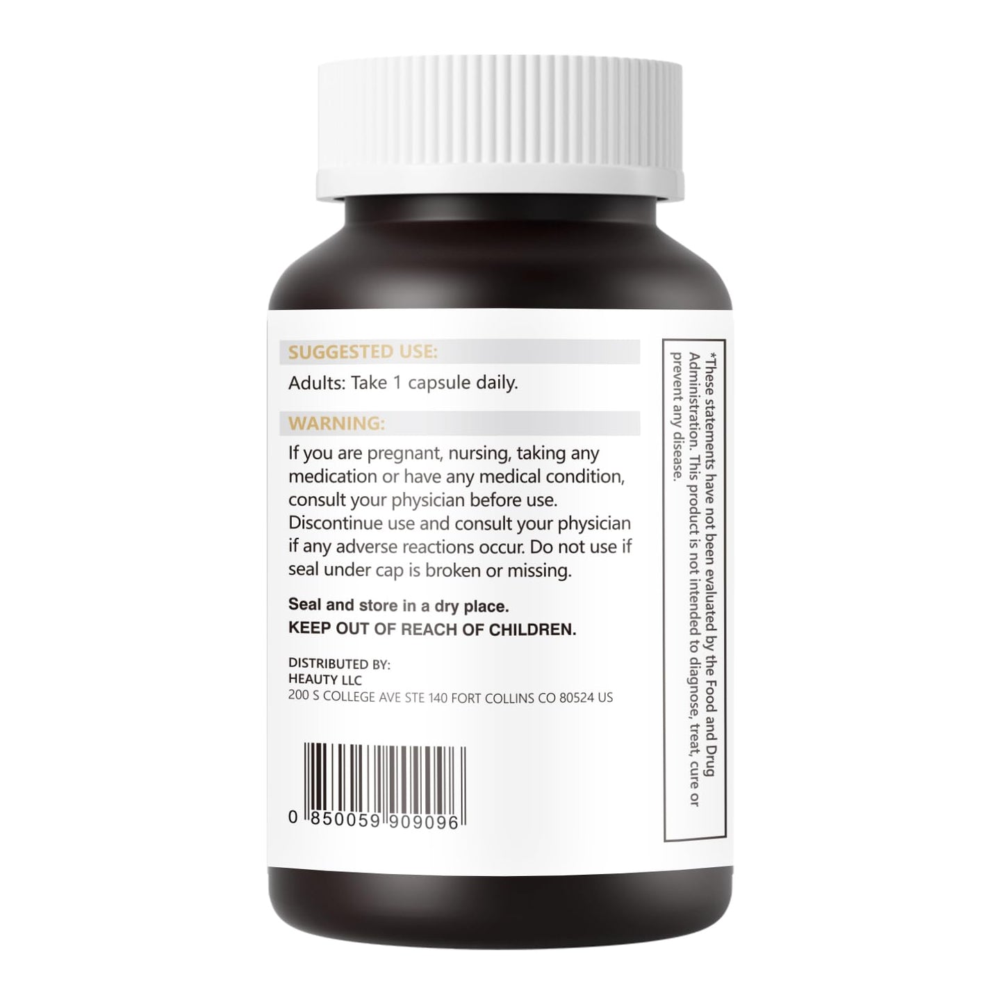 Ciyive Natural Ergothioneine Mushroom Dietary Supplement Capsule, 60 Capsules