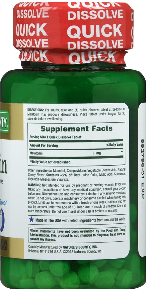 Nature's Bounty Melatonin 3 mg, 720 Tablets