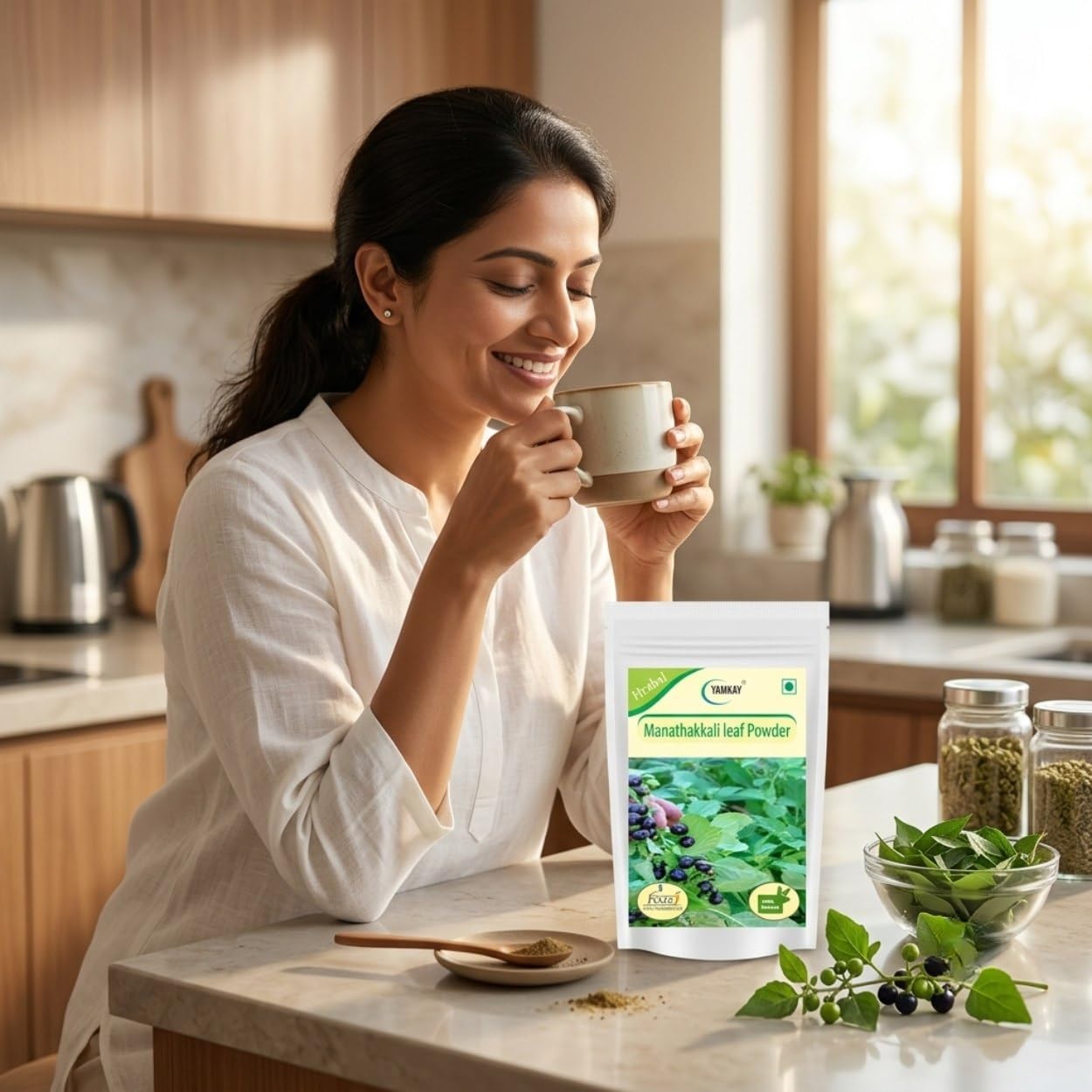 YAMKAY Manathakkali Leaf Powder 10.58 Ounce