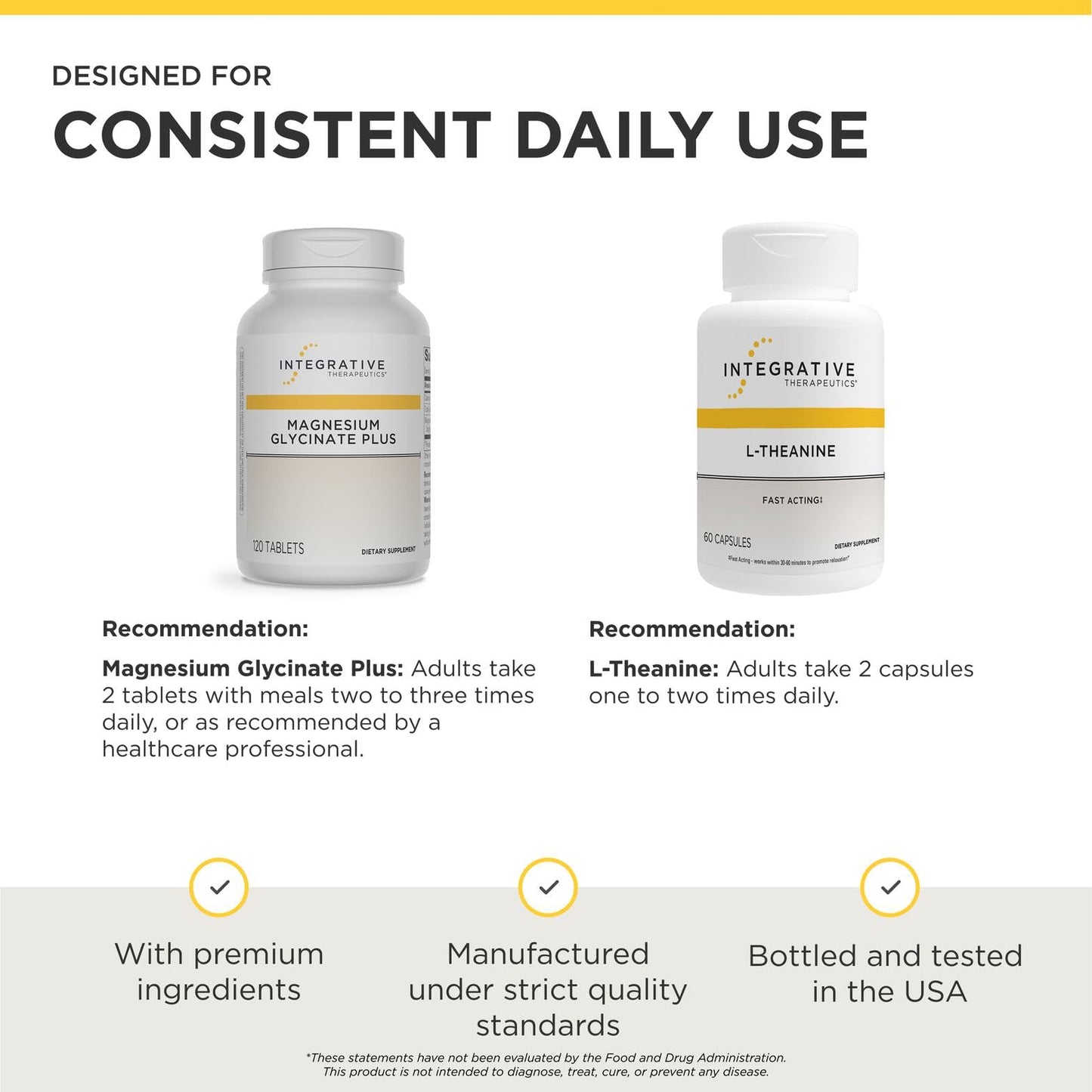 Integrative Therapeutics L-Theanine & Magnesium Glycinate Plus Tablet 180