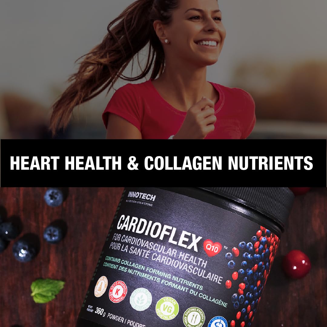 Innotech Nutrition Solutions CardioFlex Q10 Heart Health & Energy Support CoQ10 Amino Acids & Electrolytes Cranberry Blueberry Powder 12.7 oz