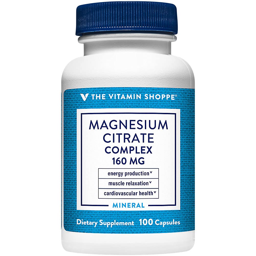 The Vitamin Shoppe Magnesium Citrate 160MG Capsules, 100 Count