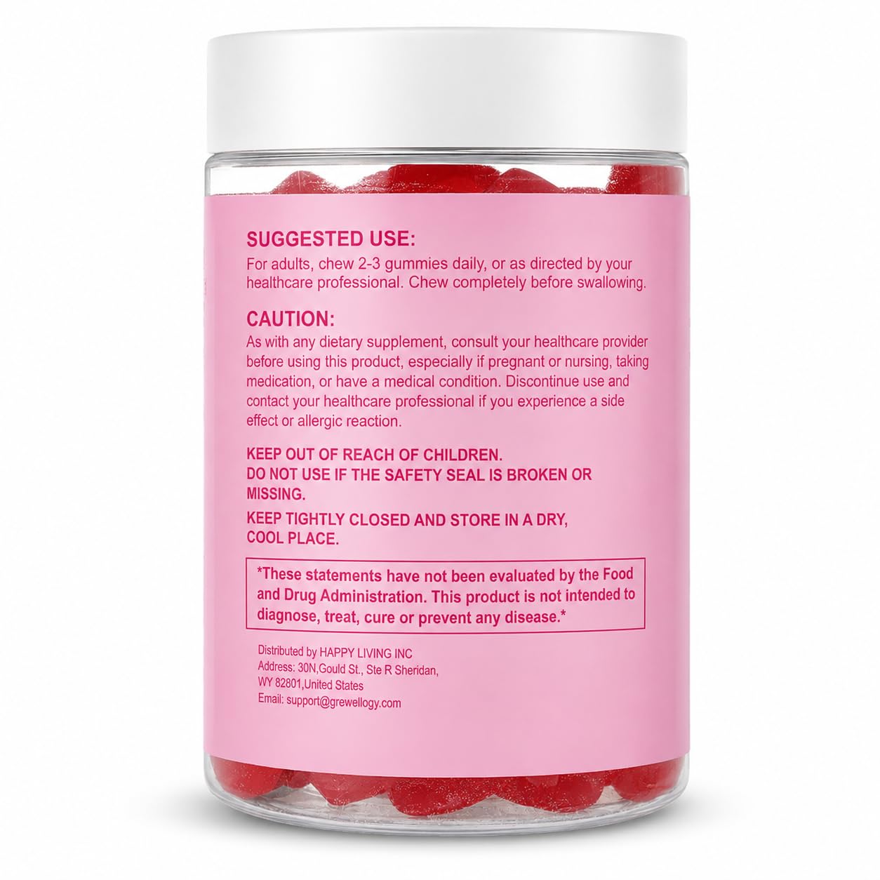 Grewellogy Fiber Gummies for Adults Gummy, 60 Count